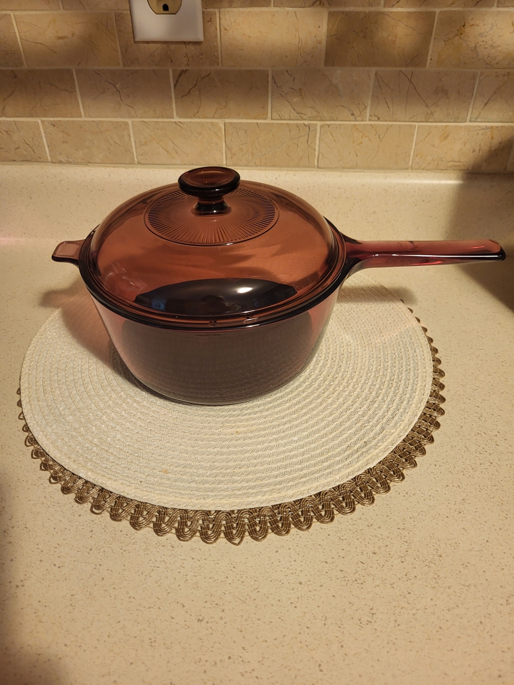 Vintage Visions Cranberry Corning Ware 2.5 Non-Stick Saucepan W/Lid